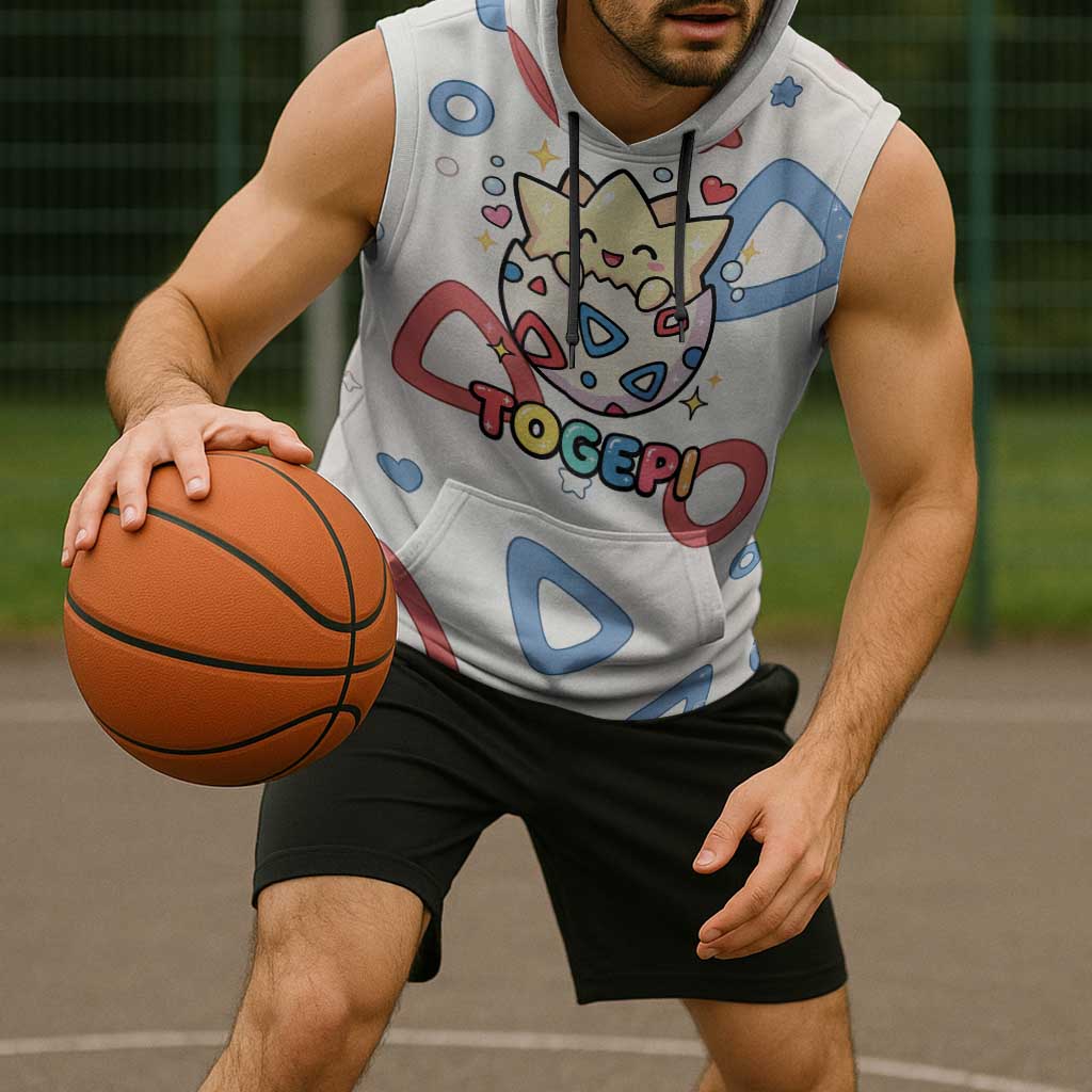 Togepi Sleeveless Hoodie Joyful Eggshell Whimsy Art