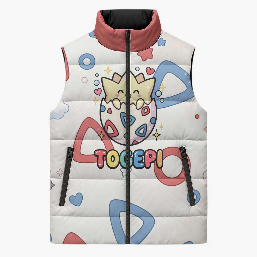 Togepi Sleeveless Puffer Jacket Joyful Eggshell Whimsy Art