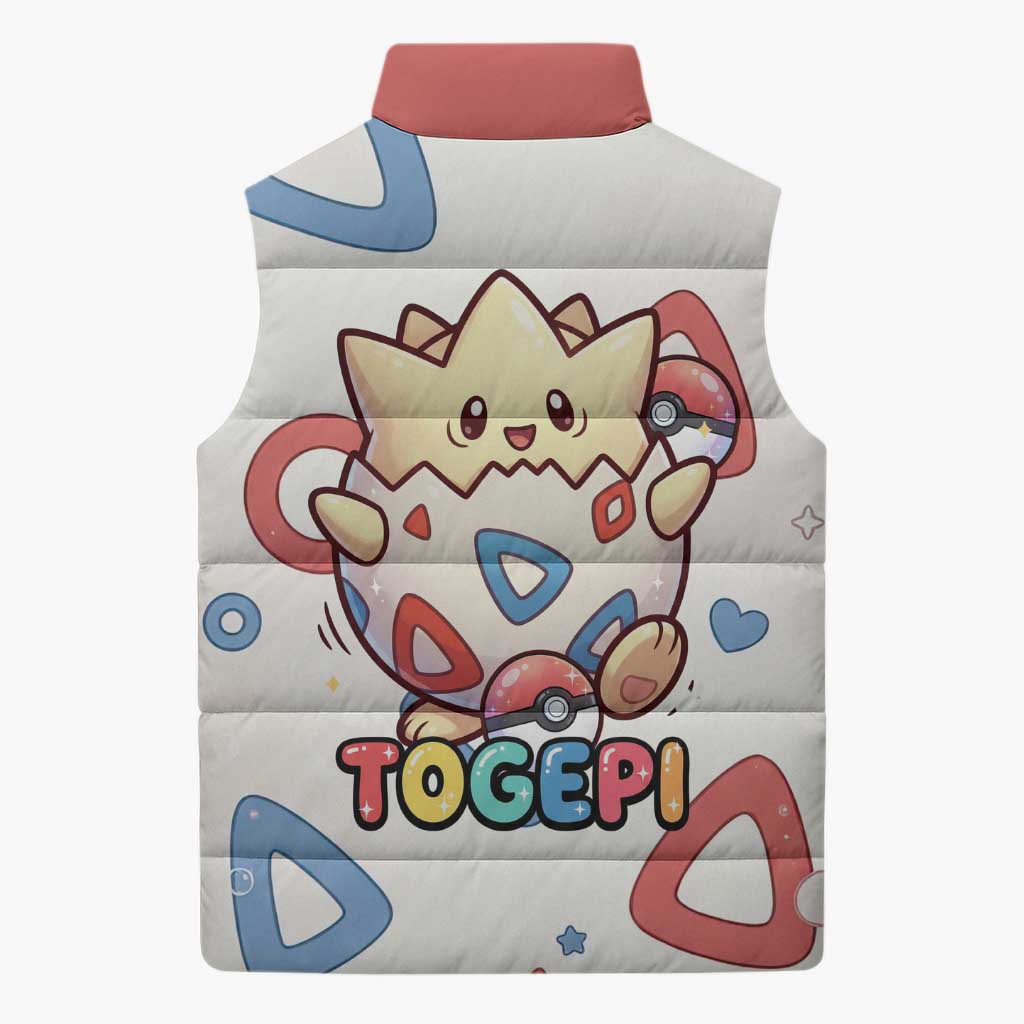 Togepi Sleeveless Puffer Jacket Joyful Eggshell Whimsy Art