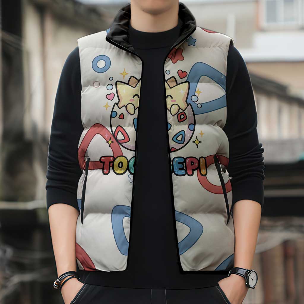 Togepi Sleeveless Puffer Jacket Joyful Eggshell Whimsy Art