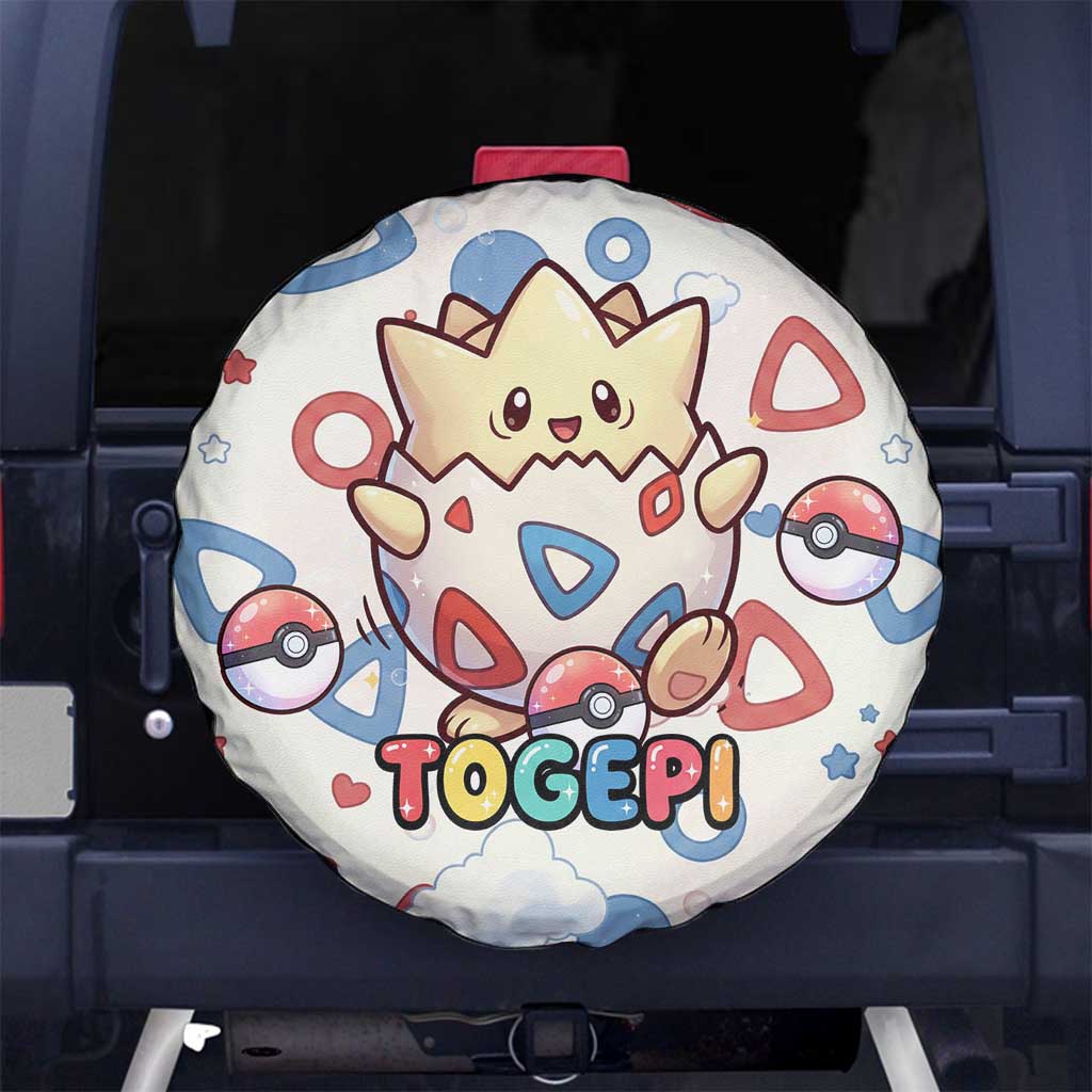 Togepi Spare Tire Cover Joyful Eggshell Whimsy Art