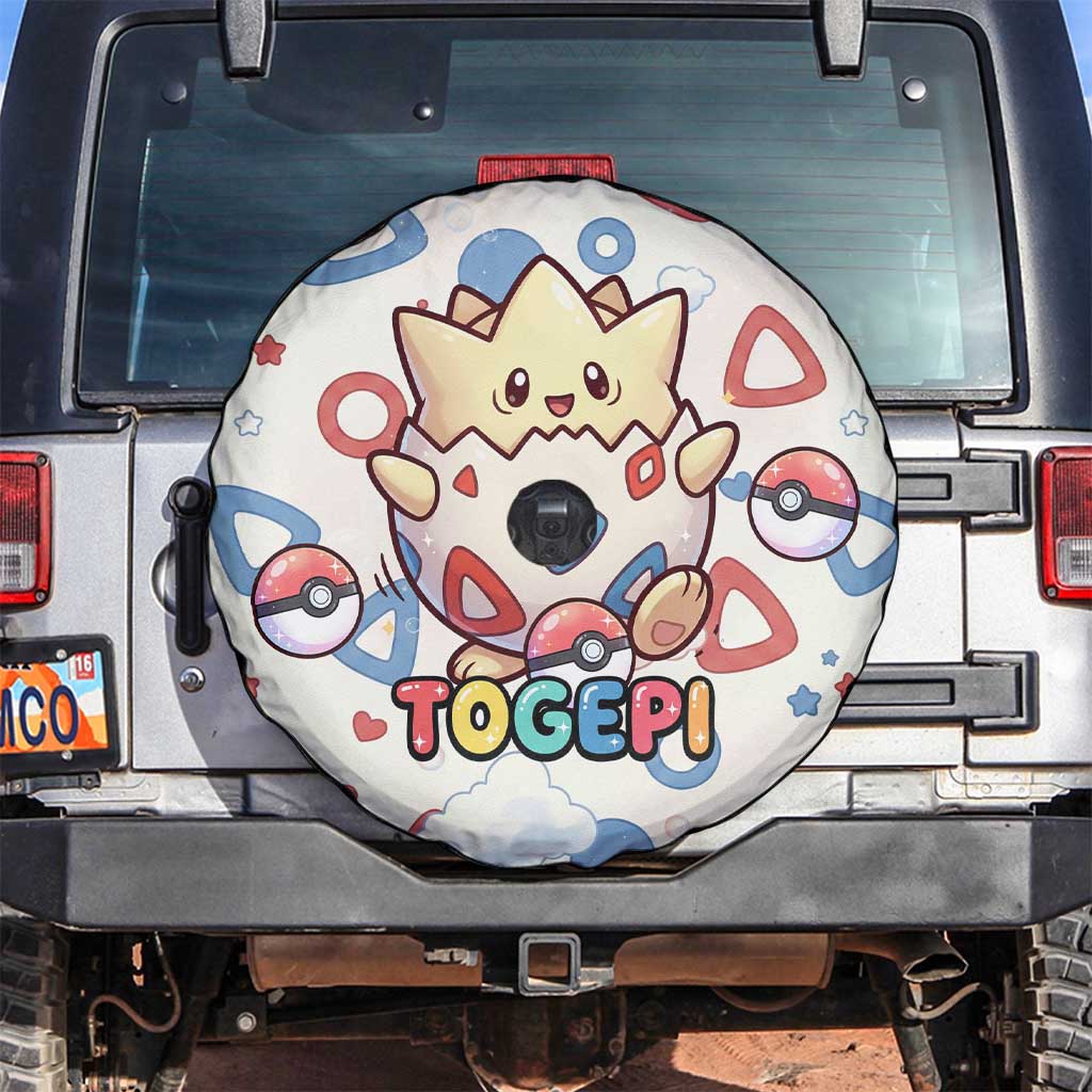 Togepi Spare Tire Cover Joyful Eggshell Whimsy Art