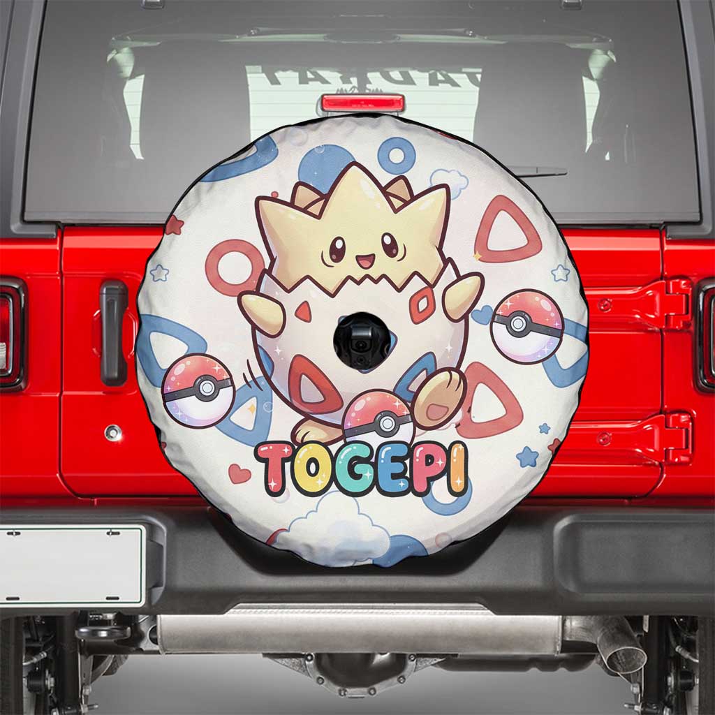 Togepi Spare Tire Cover Joyful Eggshell Whimsy Art