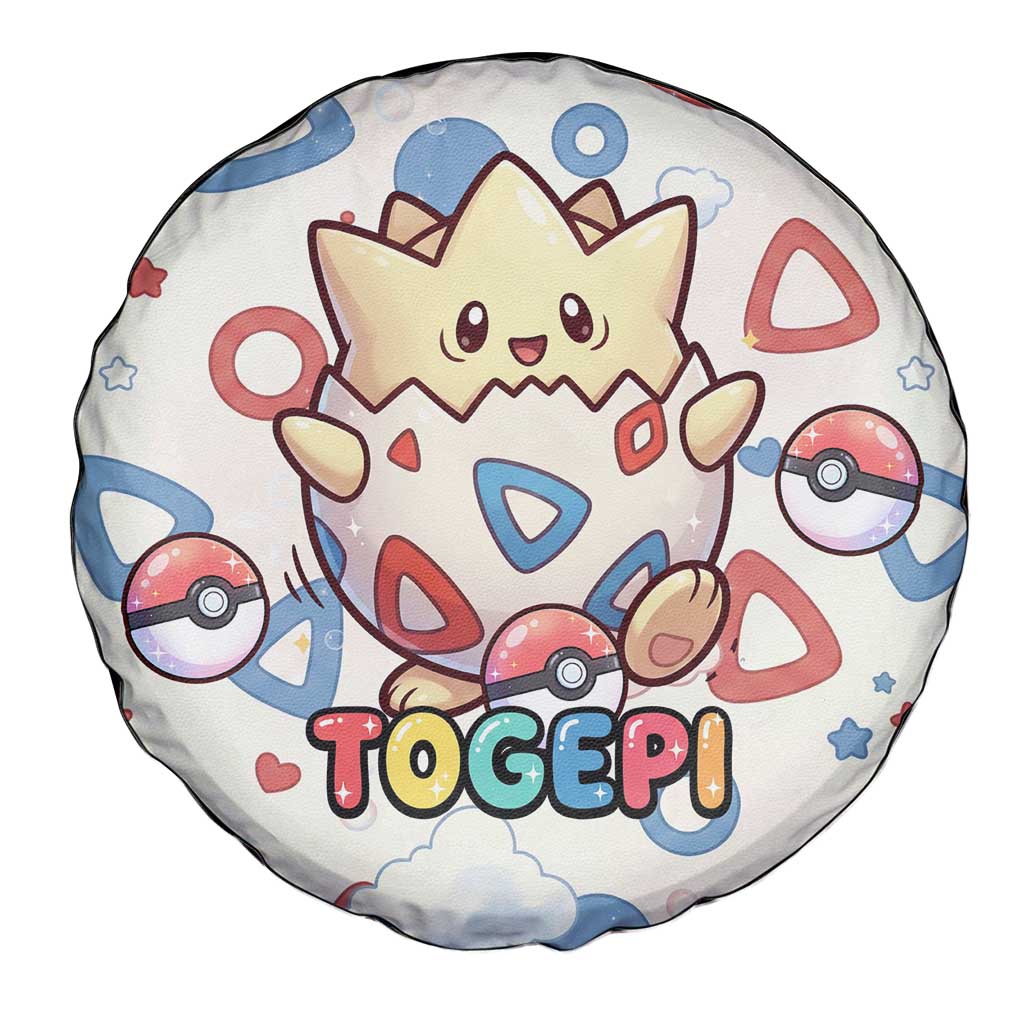 Togepi Spare Tire Cover Joyful Eggshell Whimsy Art