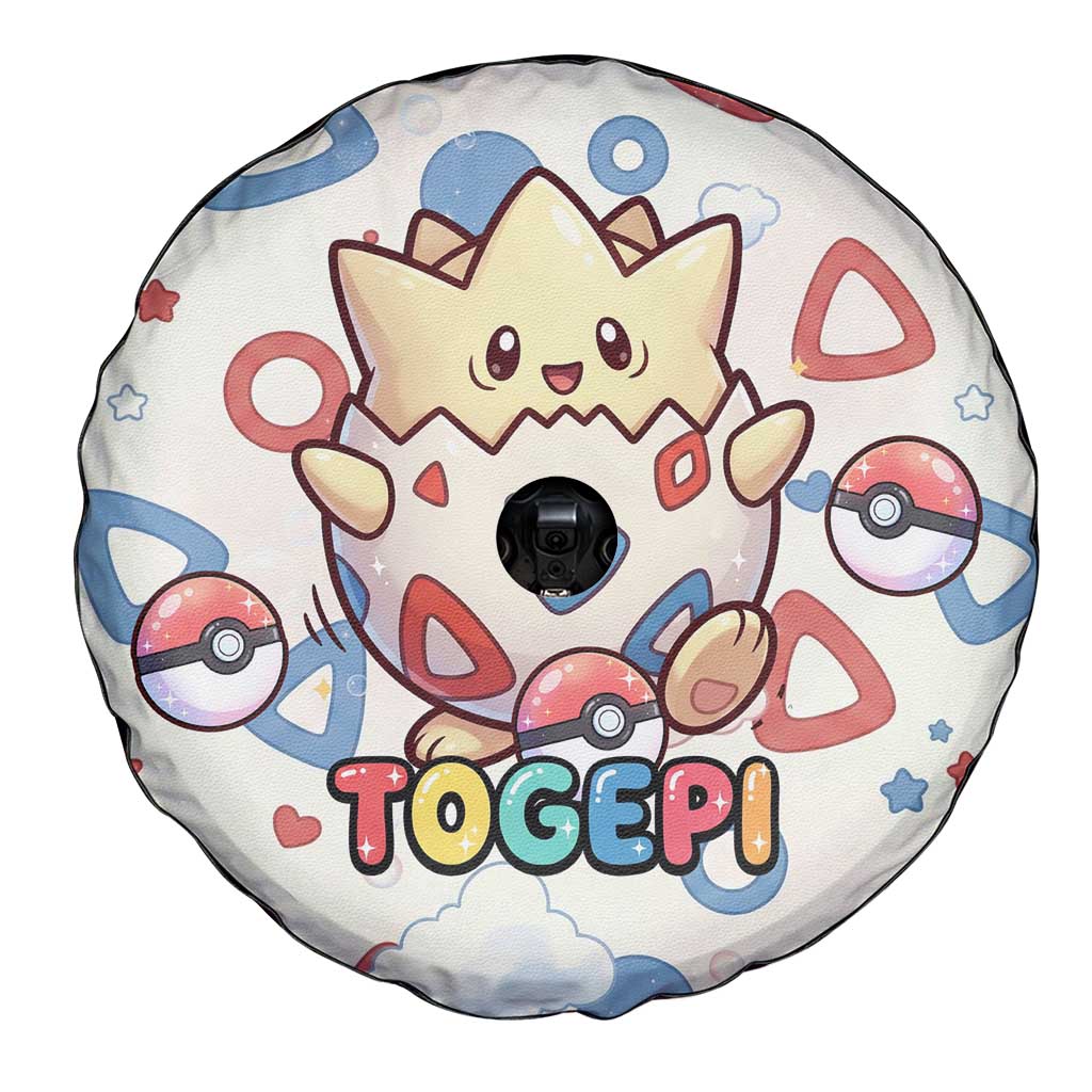 Togepi Spare Tire Cover Joyful Eggshell Whimsy Art