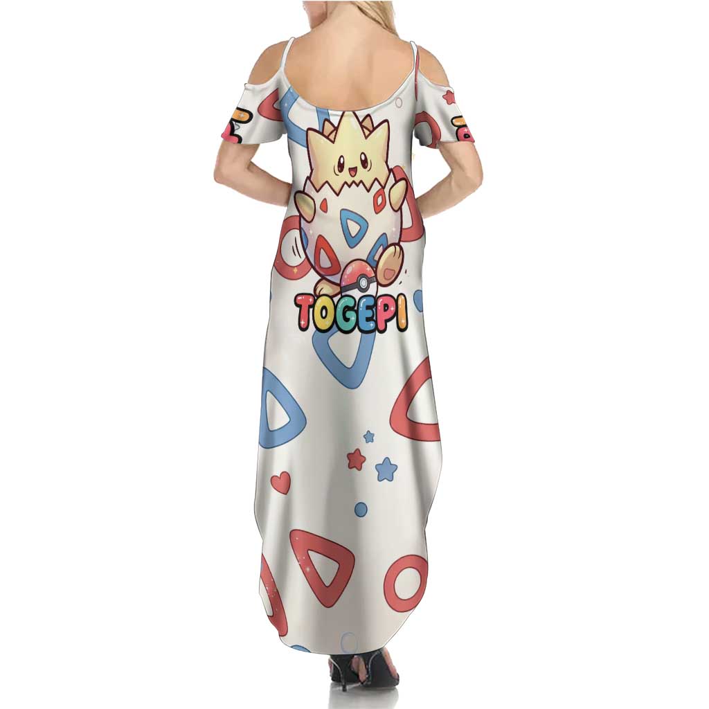 Togepi Summer Maxi Dress Joyful Eggshell Whimsy Art