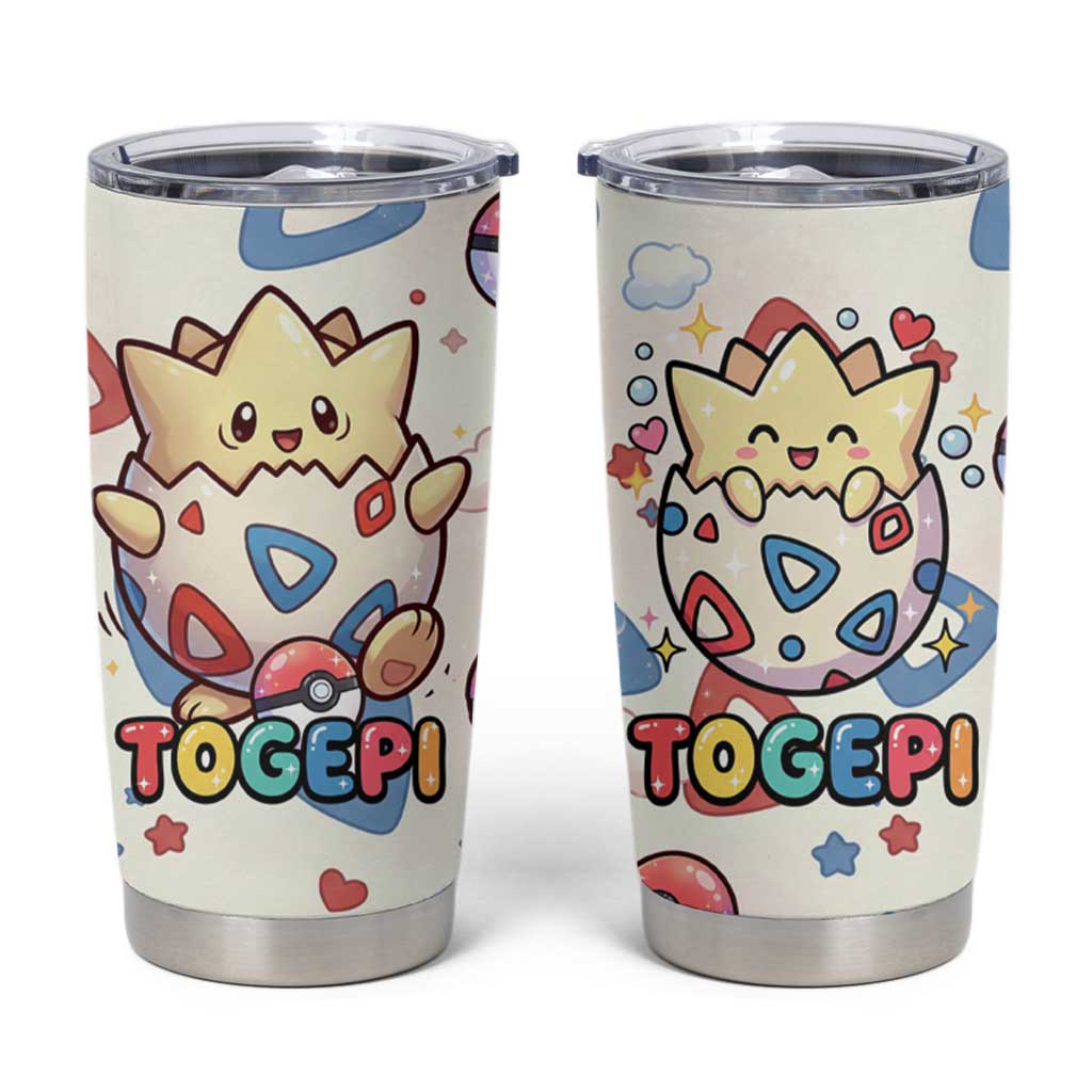 Togepi Tumbler Cup Joyful Eggshell Whimsy Art