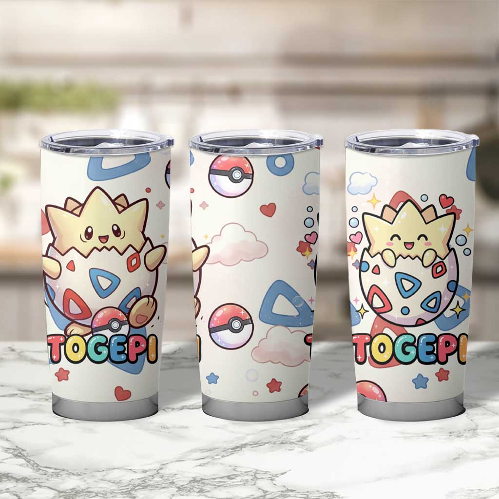 Togepi Tumbler Cup Joyful Eggshell Whimsy Art