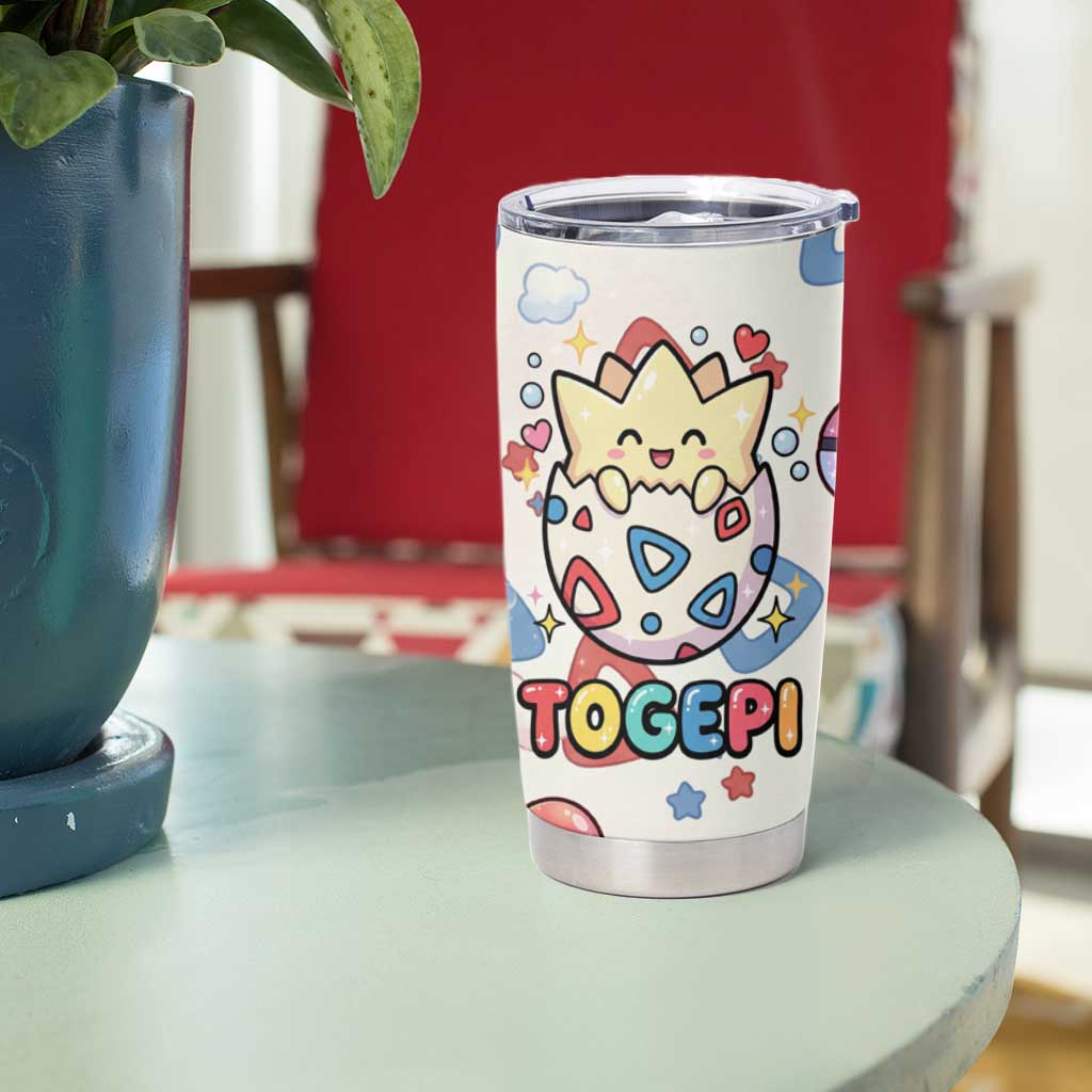 Togepi Tumbler Cup Joyful Eggshell Whimsy Art