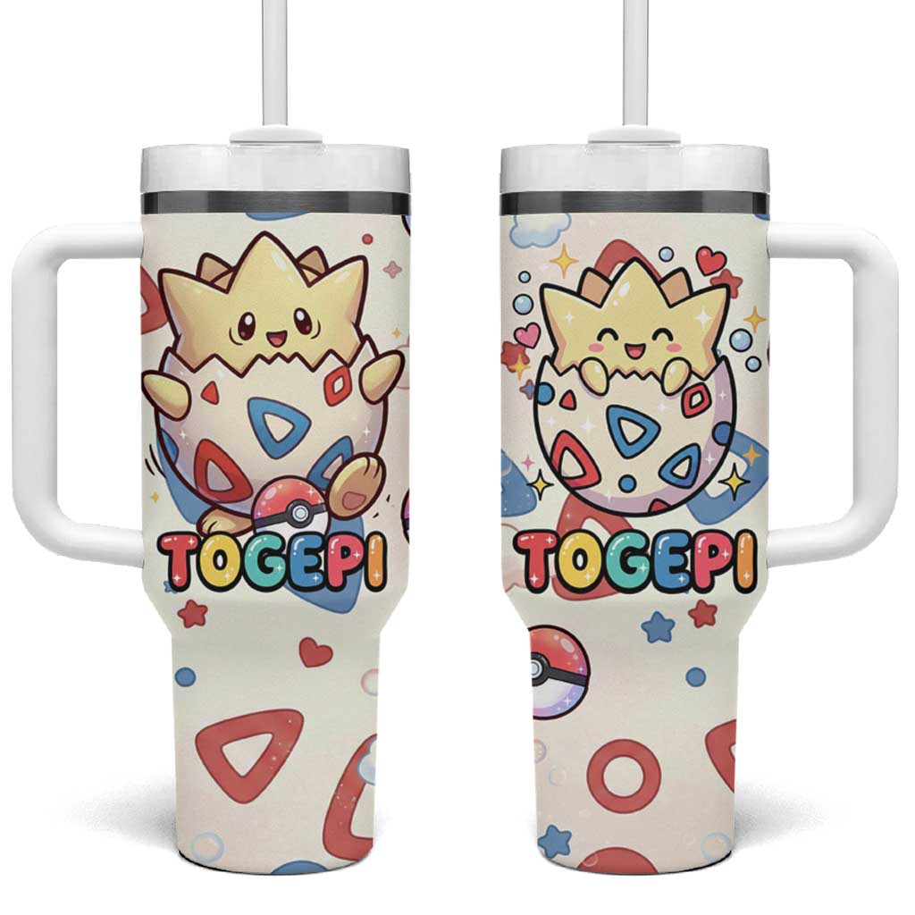 Togepi Tumbler With Handle Joyful Eggshell Whimsy Art