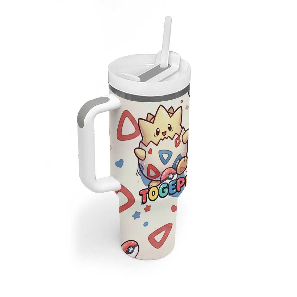Togepi Tumbler With Handle Joyful Eggshell Whimsy Art