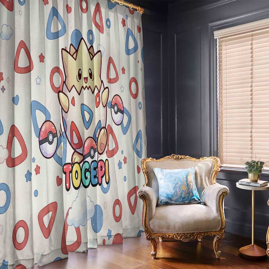Togepi Window Curtain Joyful Eggshell Whimsy Art