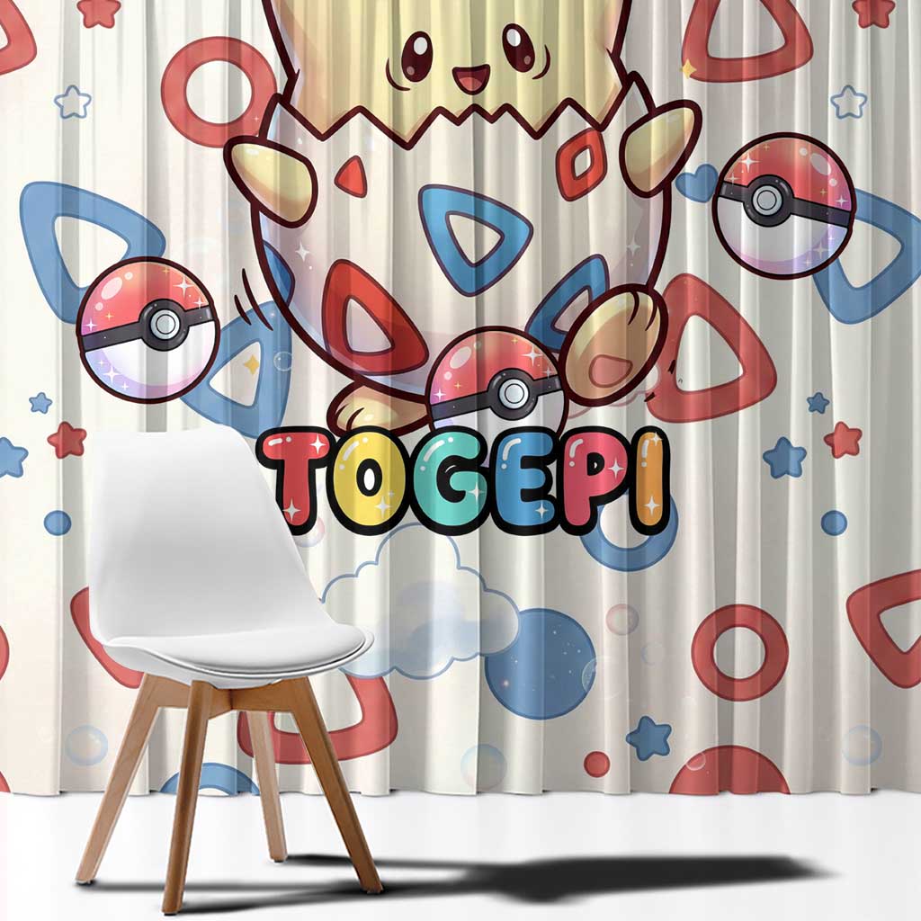 Togepi Window Curtain Joyful Eggshell Whimsy Art