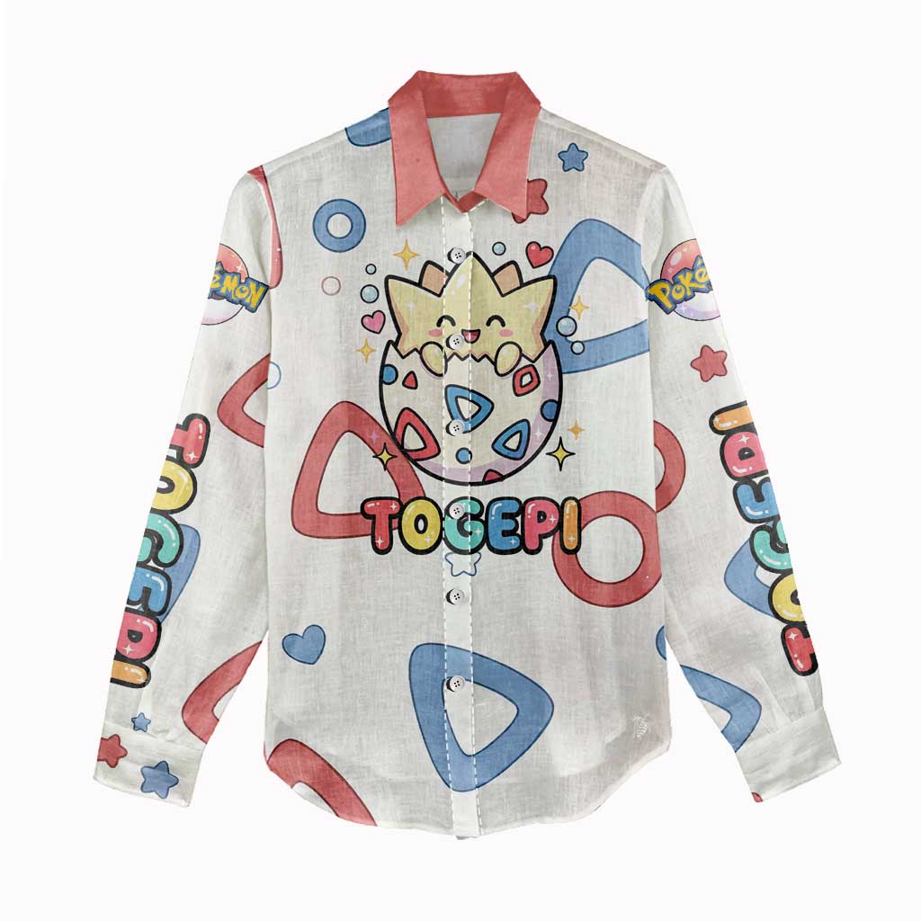 Togepi Women Casual Shirt Joyful Eggshell Whimsy Art