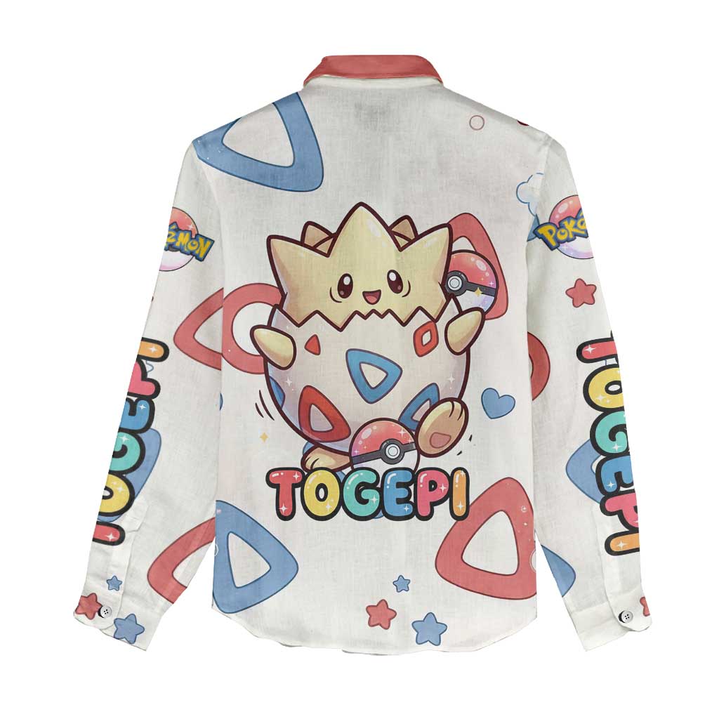 Togepi Women Casual Shirt Joyful Eggshell Whimsy Art