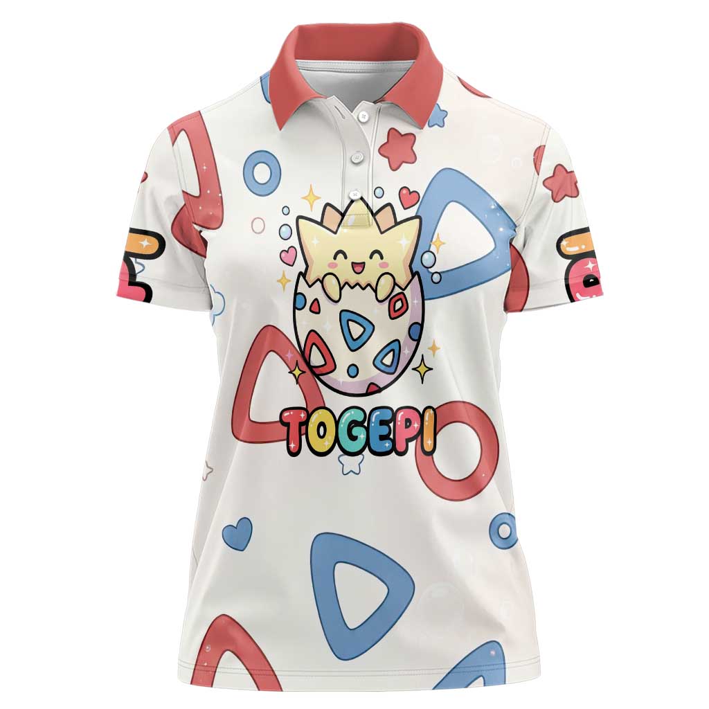 Togepi Women Polo Shirt Joyful Eggshell Whimsy Art