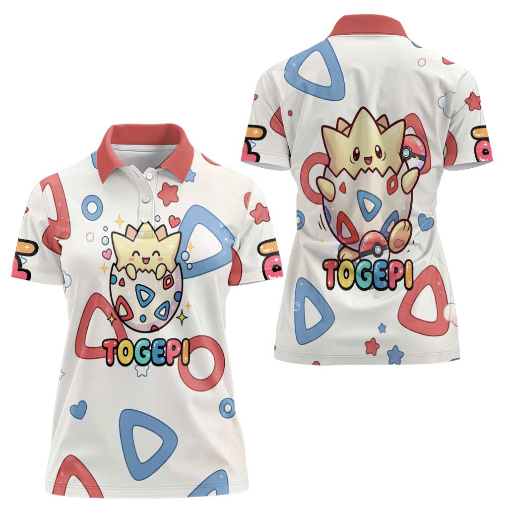Togepi Women Polo Shirt Joyful Eggshell Whimsy Art
