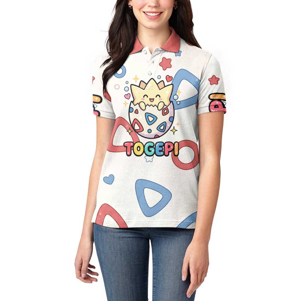 Togepi Women Polo Shirt Joyful Eggshell Whimsy Art
