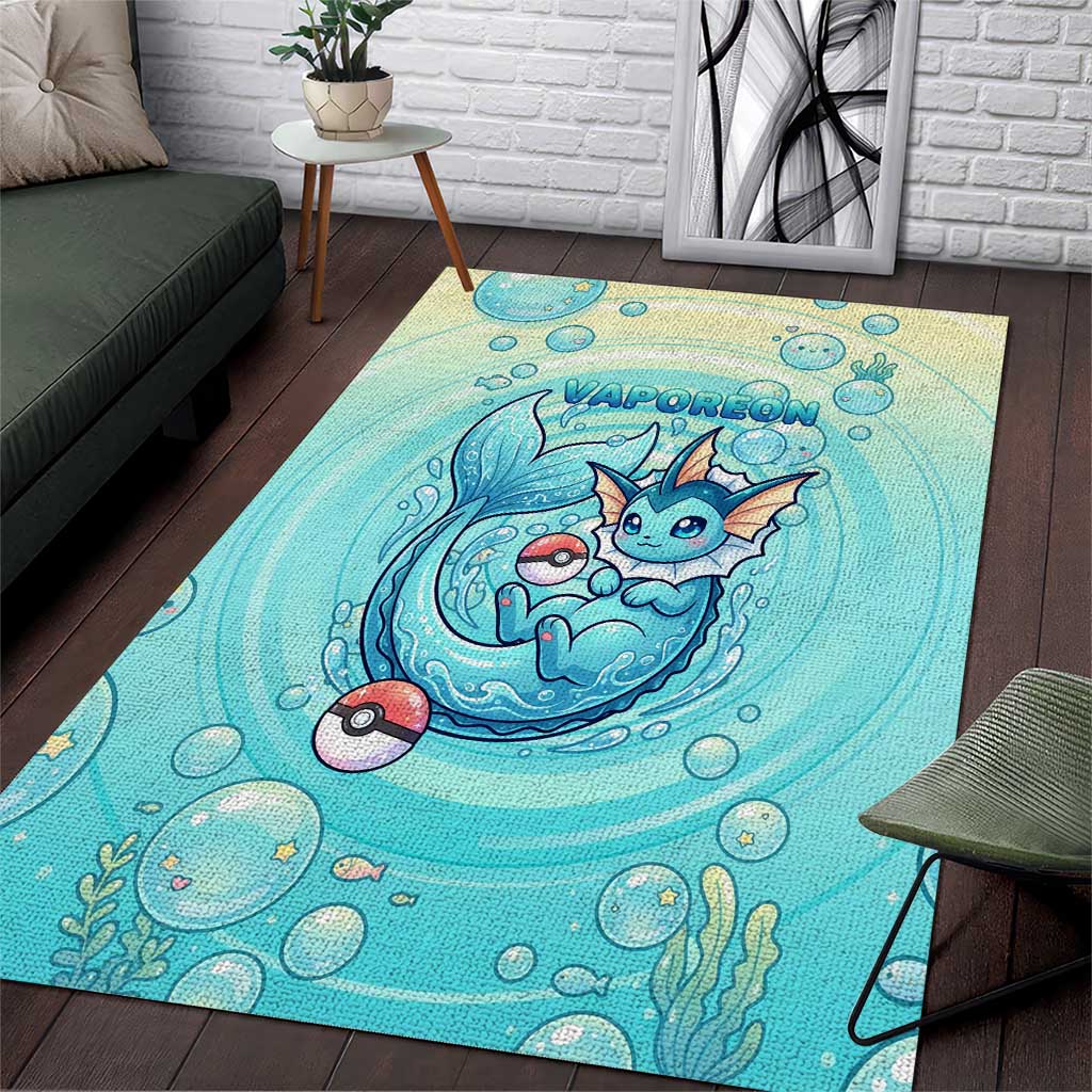 Vaporeon Area Rug Dreamy Ocean Bubble Fantasy Art