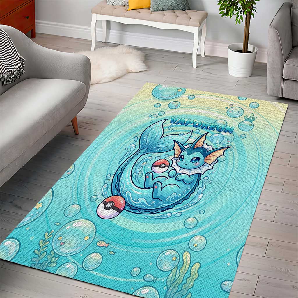 Vaporeon Area Rug Dreamy Ocean Bubble Fantasy Art