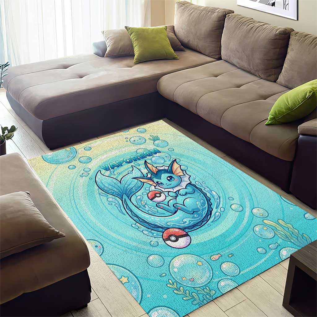 Vaporeon Area Rug Dreamy Ocean Bubble Fantasy Art