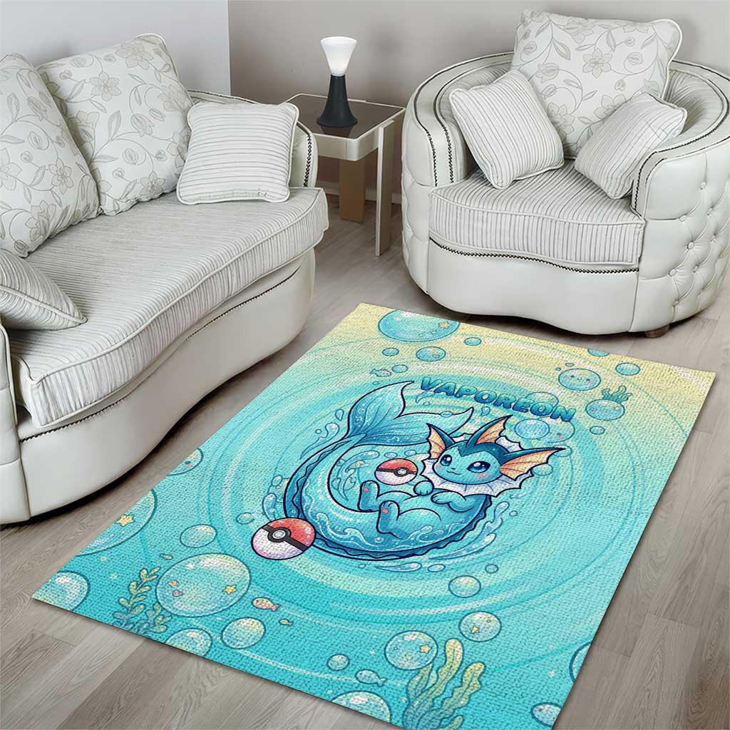 Vaporeon Area Rug Dreamy Ocean Bubble Fantasy Art