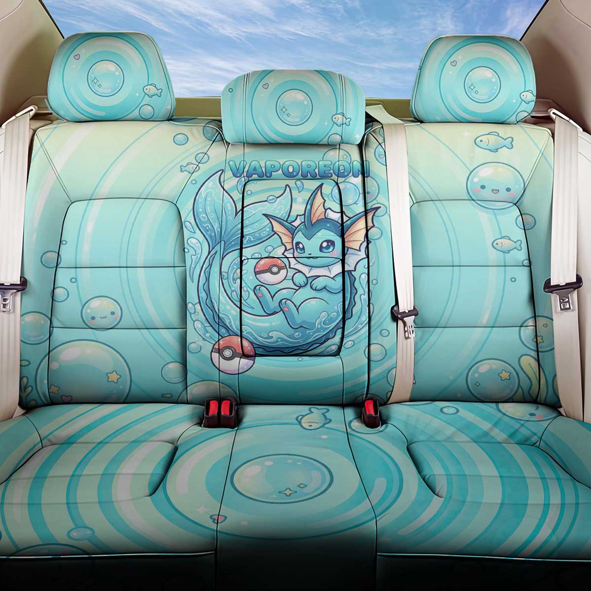 Vaporeon Back Car Seat Cover Dreamy Ocean Bubble Fantasy Art