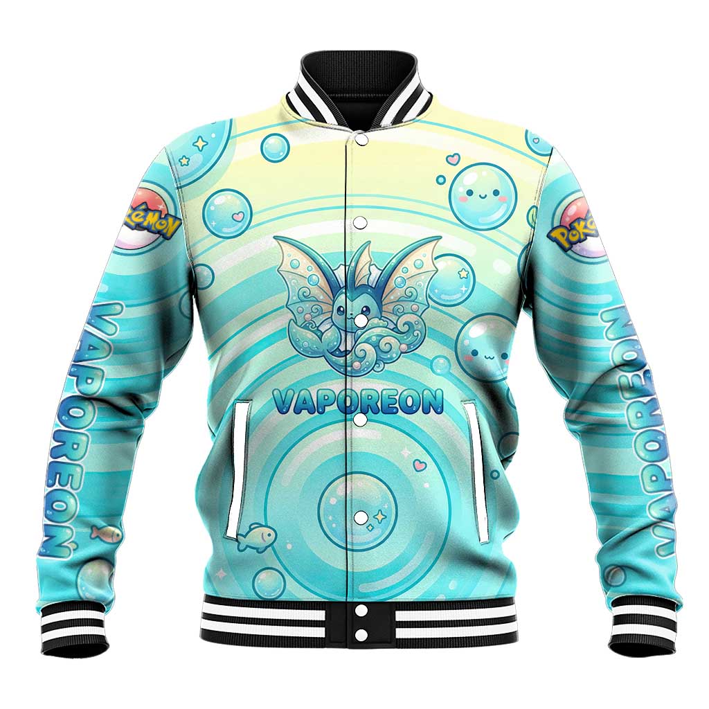 Vaporeon Baseball Jacket Dreamy Ocean Bubble Fantasy Art