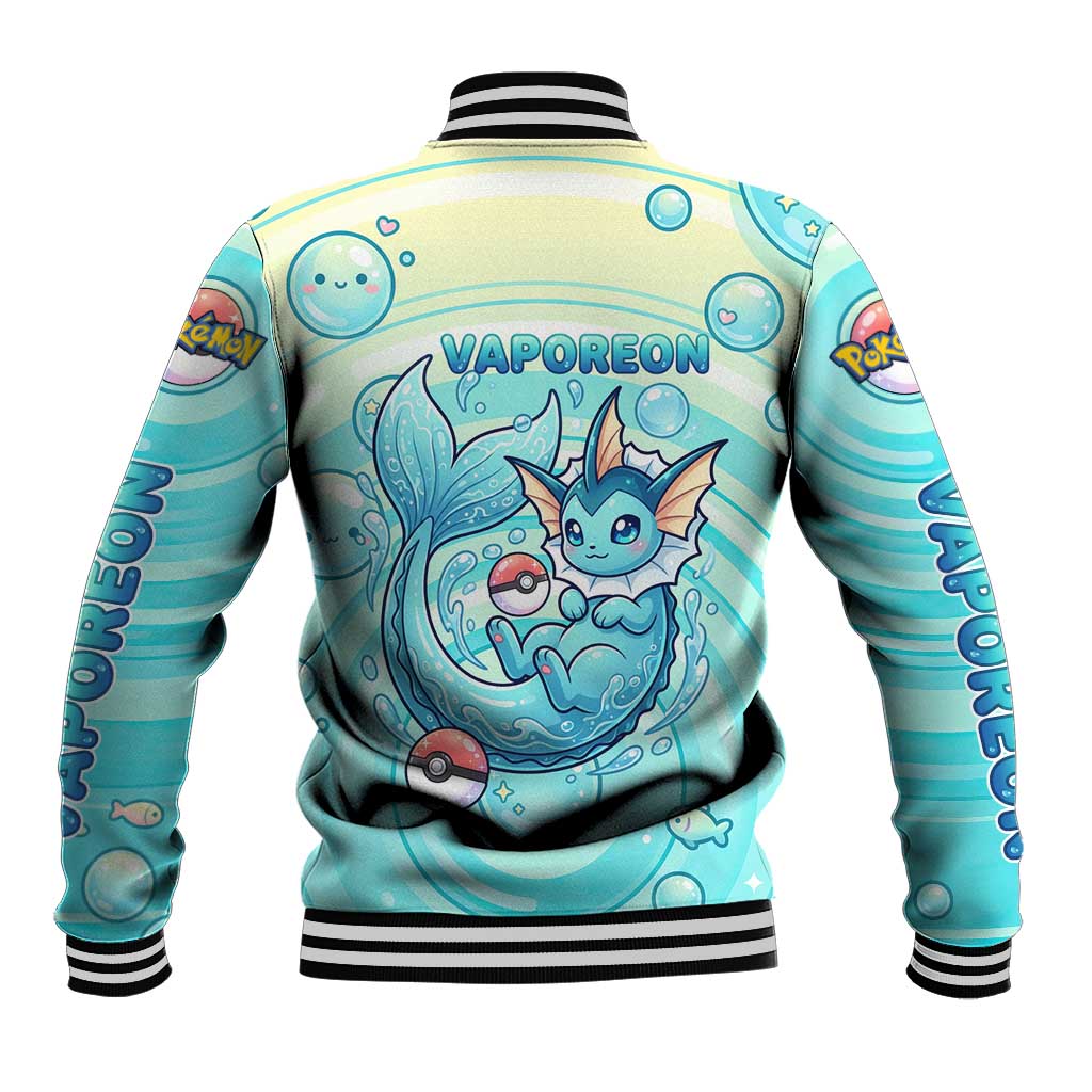 Vaporeon Baseball Jacket Dreamy Ocean Bubble Fantasy Art