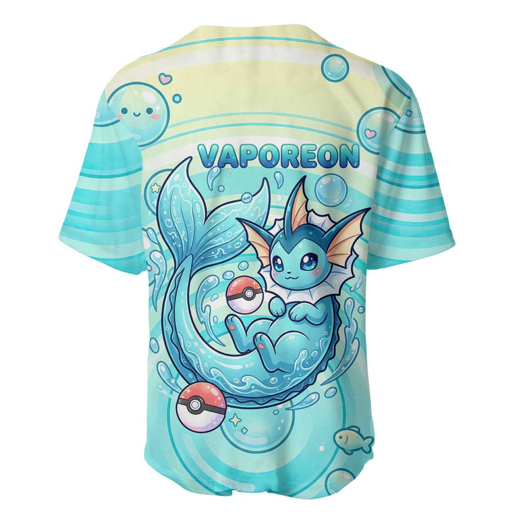 Vaporeon Baseball Jersey Dreamy Ocean Bubble Fantasy Art