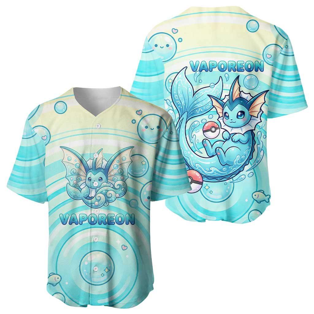 Vaporeon Baseball Jersey Dreamy Ocean Bubble Fantasy Art