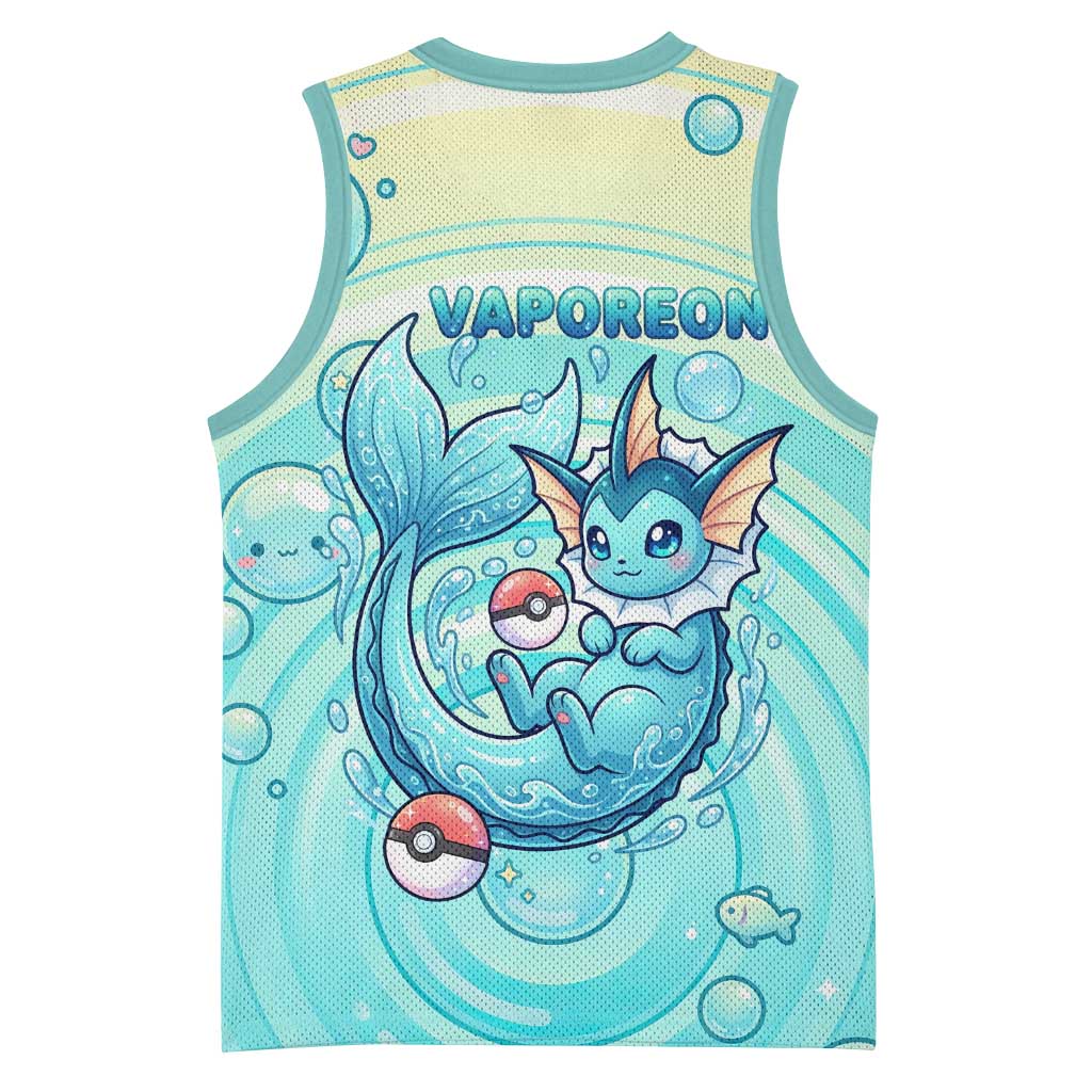 Vaporeon Basketball Jersey Dreamy Ocean Bubble Fantasy Art