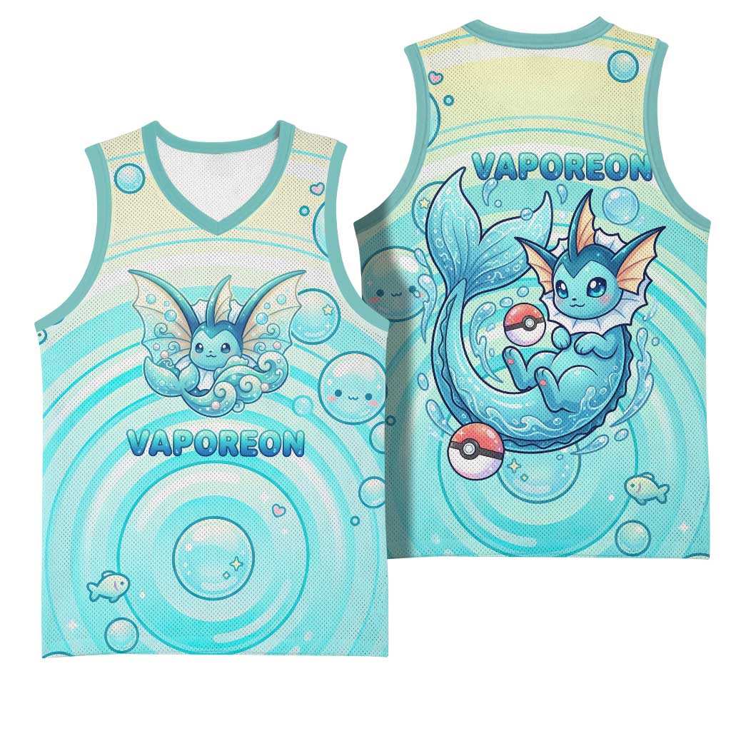 Vaporeon Basketball Jersey Dreamy Ocean Bubble Fantasy Art