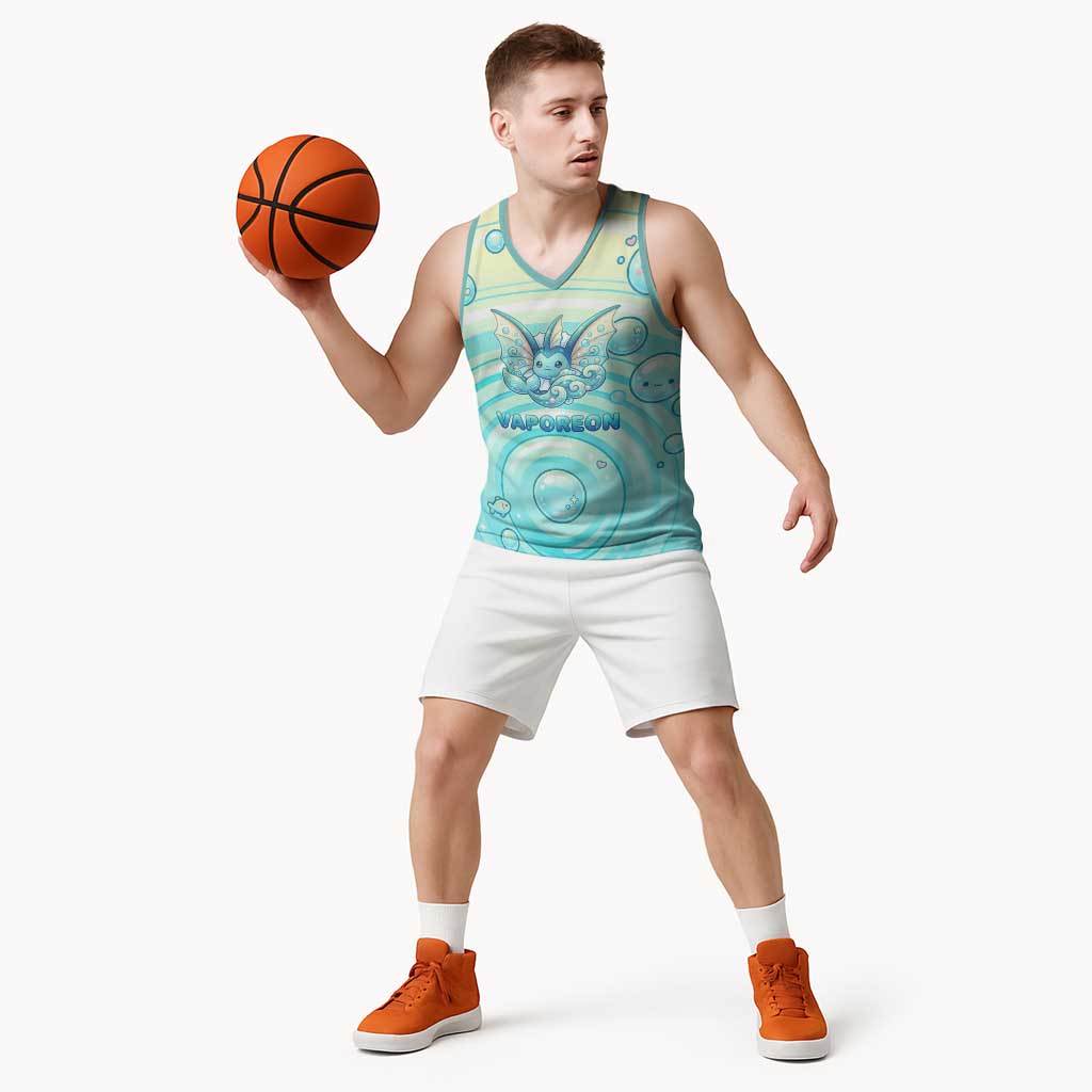 Vaporeon Basketball Jersey Dreamy Ocean Bubble Fantasy Art