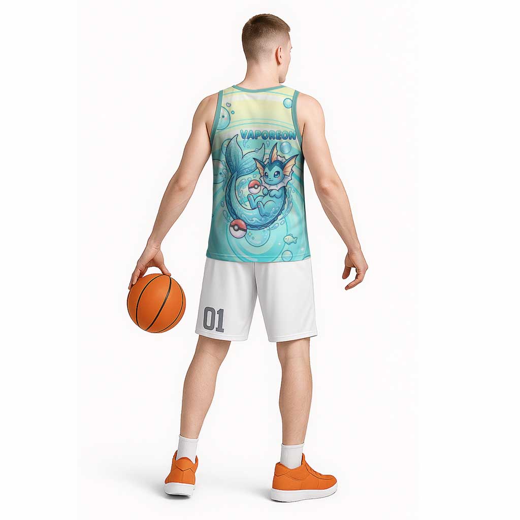 Vaporeon Basketball Jersey Dreamy Ocean Bubble Fantasy Art