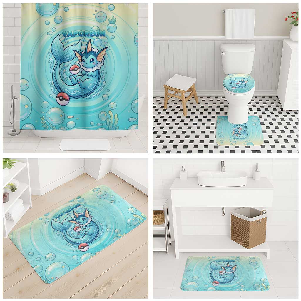 Vaporeon Bathroom Set Dreamy Ocean Bubble Fantasy Art