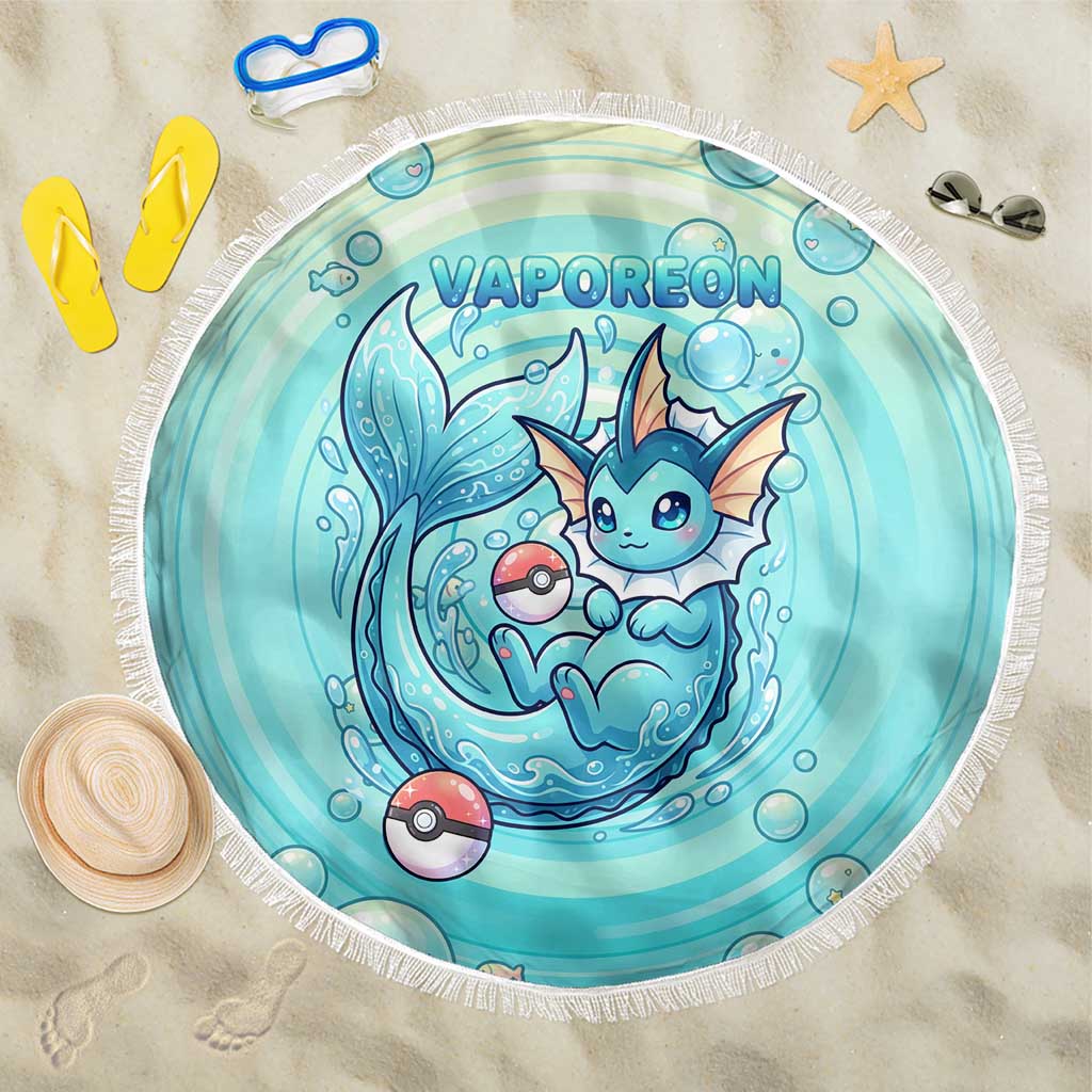Vaporeon Beach Blanket Dreamy Ocean Bubble Fantasy Art