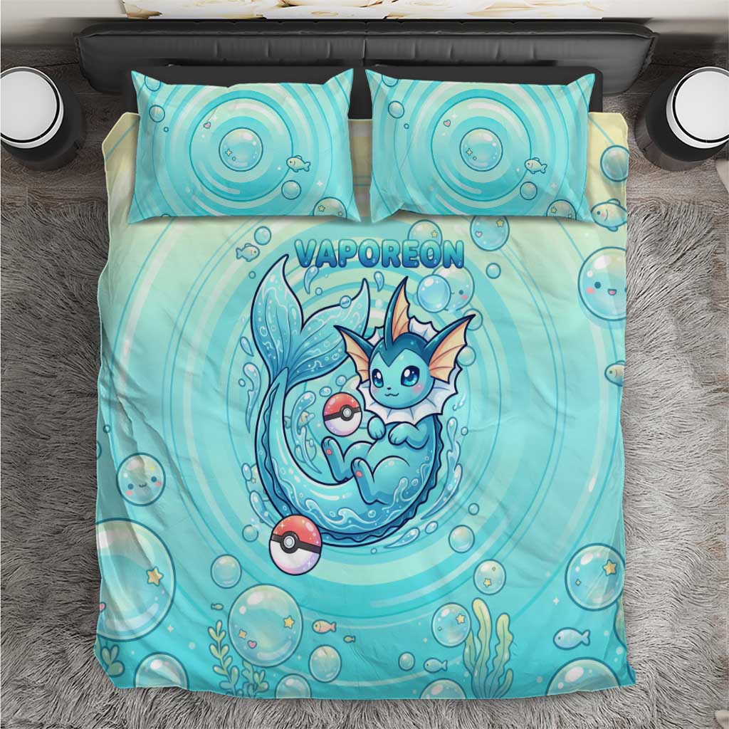Vaporeon Bedding Set Dreamy Ocean Bubble Fantasy Art