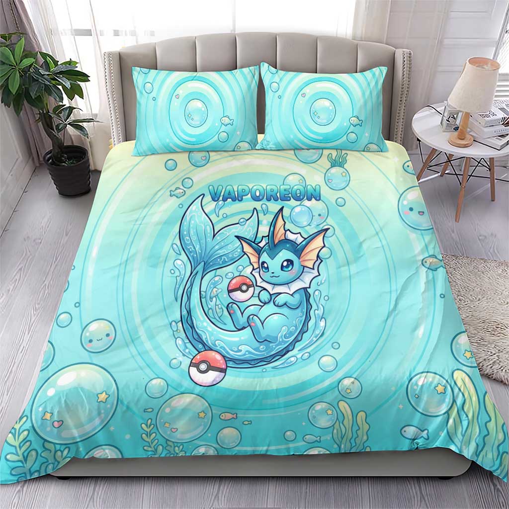 Vaporeon Bedding Set Dreamy Ocean Bubble Fantasy Art