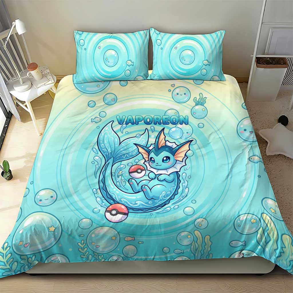 Vaporeon Bedding Set Dreamy Ocean Bubble Fantasy Art