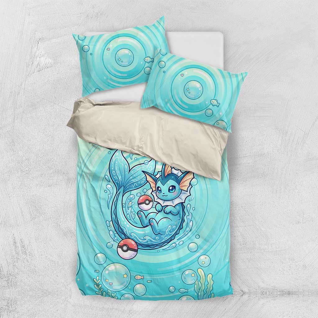 Vaporeon Bedding Set Dreamy Ocean Bubble Fantasy Art