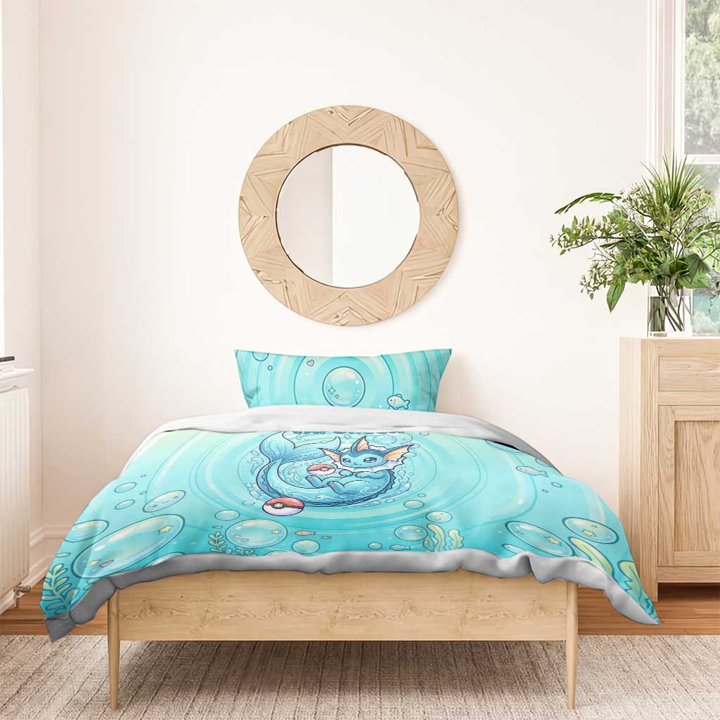 Vaporeon Bedding Set Dreamy Ocean Bubble Fantasy Art
