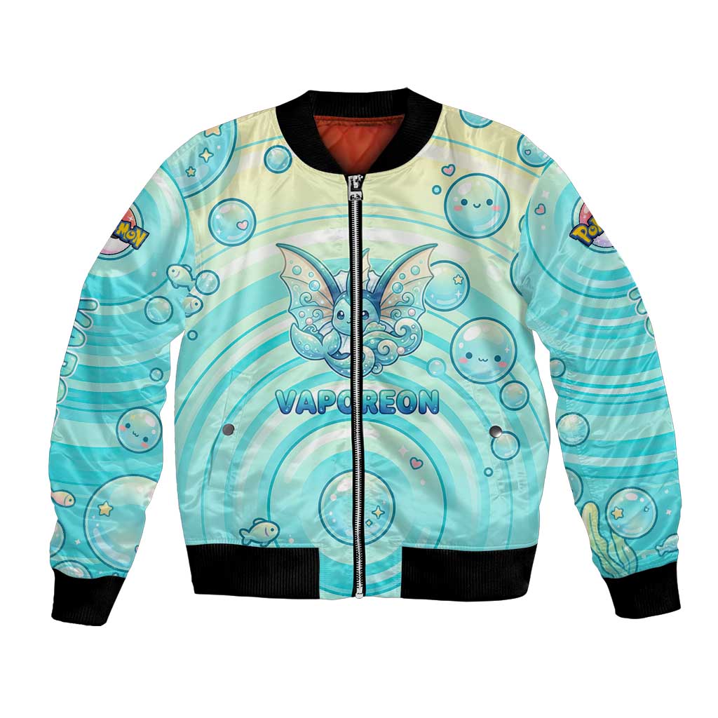 Vaporeon Bomber Jacket Dreamy Ocean Bubble Fantasy Art