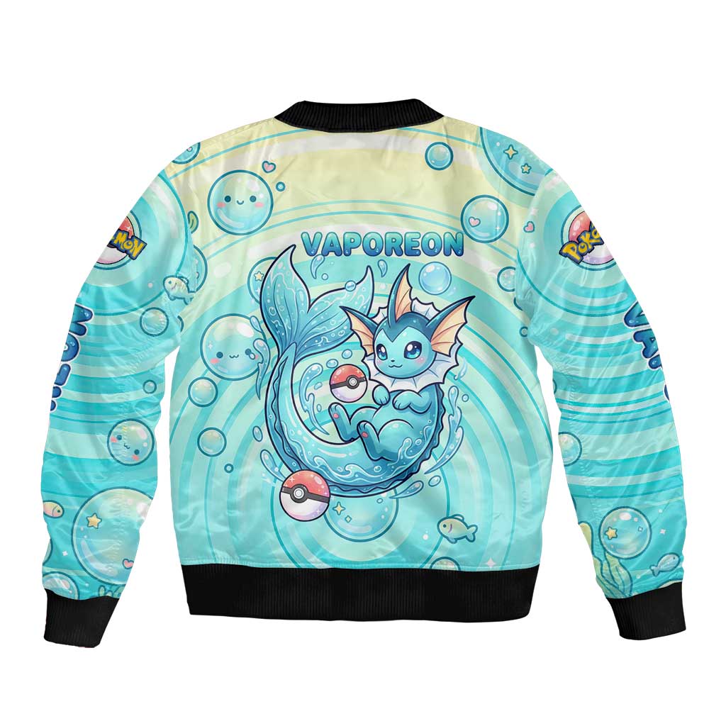Vaporeon Bomber Jacket Dreamy Ocean Bubble Fantasy Art