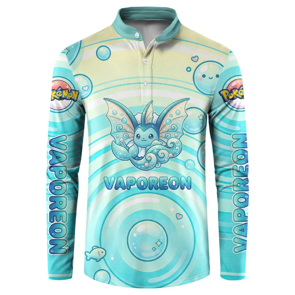 Vaporeon Button Sweatshirt Dreamy Ocean Bubble Fantasy Art