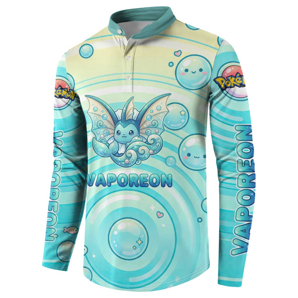 Vaporeon Button Sweatshirt Dreamy Ocean Bubble Fantasy Art