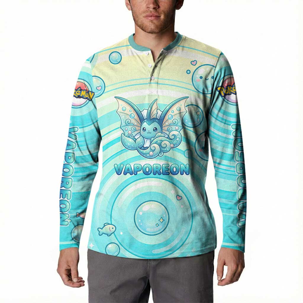 Vaporeon Button Sweatshirt Dreamy Ocean Bubble Fantasy Art