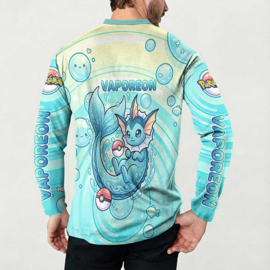 Vaporeon Button Sweatshirt Dreamy Ocean Bubble Fantasy Art