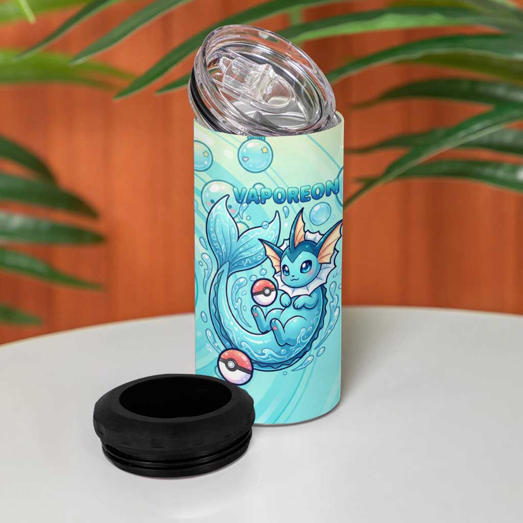 Vaporeon 4 in 1 Can Cooler Tumbler Dreamy Ocean Bubble Fantasy Art