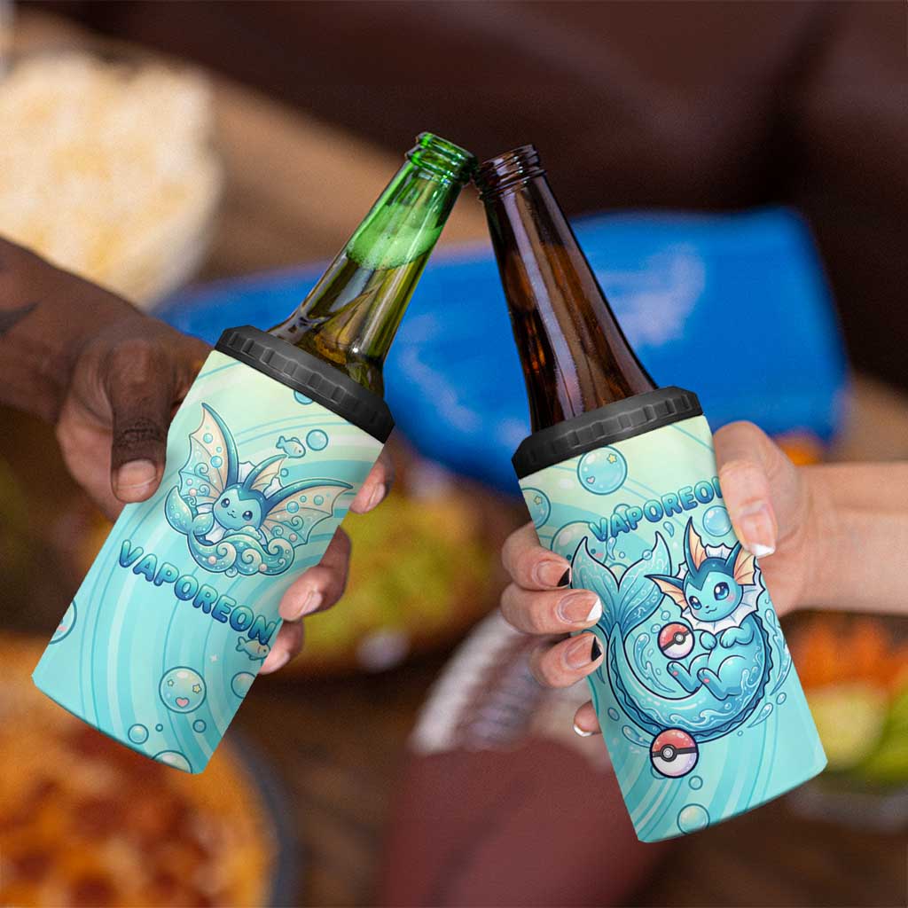 Vaporeon 4 in 1 Can Cooler Tumbler Dreamy Ocean Bubble Fantasy Art